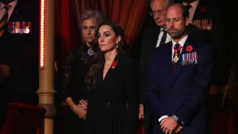 PA The Prince and Princess of Wales at the Remembrance event on Saturday