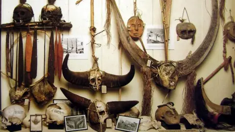 Alok Kumar Kanungo Naga human remains on display at the UK's Pitt Rivers Museum before they were removed in 2020 following an ethical review