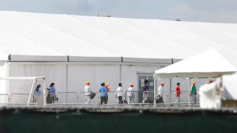 Getty Images Migrant detention facility in Homestead, Florida in 2019.