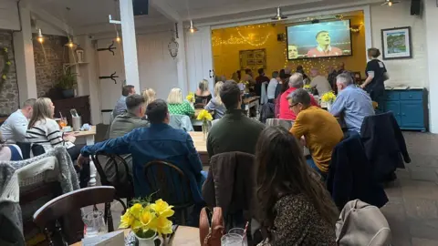 The Kings Arms Hotel Viewers watching Wales play at the The Kings Arms Hotel, Abergavenny