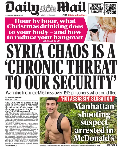 The headline in the Telegraph reads: "Asylum cases on hold amid terror fear". 