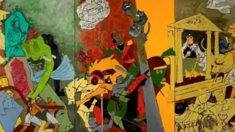 usha mittal The paintings show India's vibrant cities, colourful Hindu festivals, iconic figures and historic events