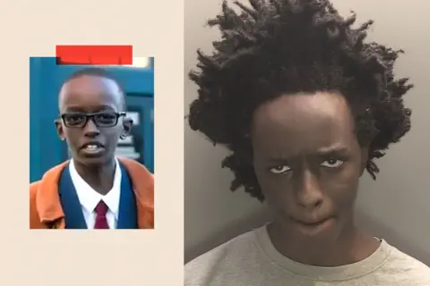 Children in Need / PA Two images of Axel Rudakubana: the left shows him as a younger boy and the right was recently issued by police