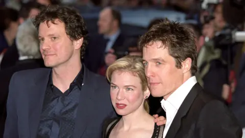Getty Colin Firth, Renée Zellweger and Hugh Grant on a red carpet ahead of a Bridget Jones film premier