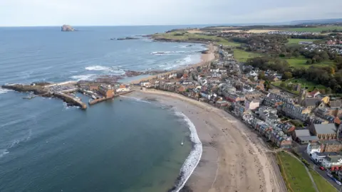 Getty Images An aerial view of North Berwick, a seaside town in East Lothian, on a clear bright day.