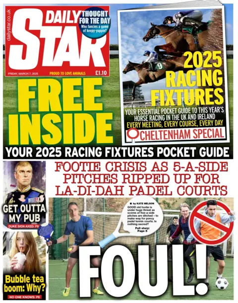 The headline on the front page of the Daily Star reads: "Foul!!