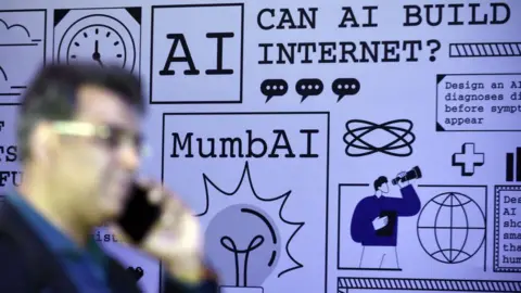 Getty Images Signage on AI at the Mumbai Tech Week in Mumbai, India, on Friday, Feb. 28, 2025. The conference runs through March 1. Photographer: Indranil Aditya/Bloomberg via Getty Images