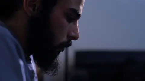 Abu Khalid at a military police detention centre in Idlib