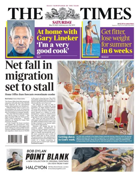 The Times front page on Saturday 10 May 2025