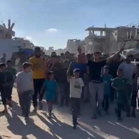 Supplied Anti-Hamas protest in Khan Younis, southern Gaza