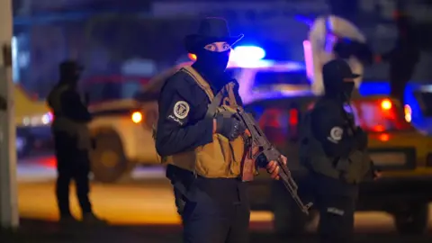 BBC General Security Forces on patrol in Latakia city