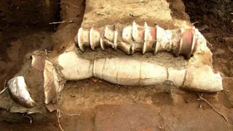 Keeladi Museum Terracota pipes excavated from Keeladi in Tamil Nadu, India