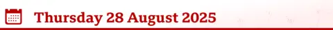 Thursday 28 August 2025