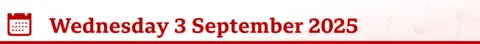 Wednesday 3 September 2025