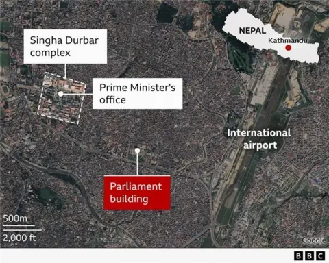 A map showing the locations targeted during protests.