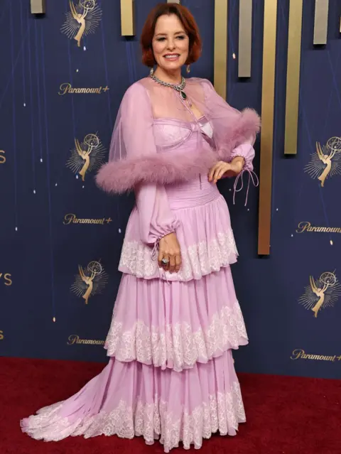 Getty Images US actress Parker Posey arrives for the 77th Primetime Emmy Awards at the Peacock Theatre at LA Live in Los Angeles on September 14, 2025