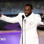 Nate Bargatze’s speech gag and other big moments from the 2025 Emmy Awards